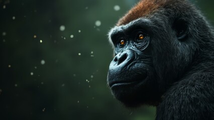 Obraz premium A close up of a gorilla looking at the camera