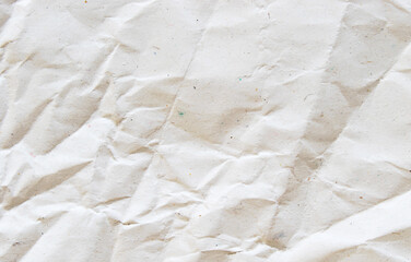 A sheet of white recycled wrinkled paper texture as background