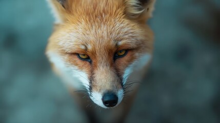 Fototapeta premium A close up of a red fox looking at the camera