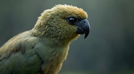 Fototapeta premium A close up of a parrot with a green background