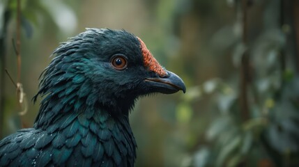 Obraz premium A close up of a bird with a red beak