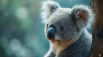 Fototapeta premium A koala bear sitting on top of a tree
