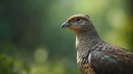 A brown and black bird sitting on top of a wooden post
