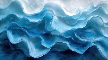 Obraz premium Dynamic layers of ocean waves create a mesmerizing blue landscape evoking tranquility and depth