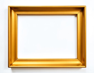 gold picture frame mockup isolated on white background