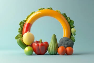 3D Wellness background: Circular Healthy Lifestyle Concept wallpaper illustration