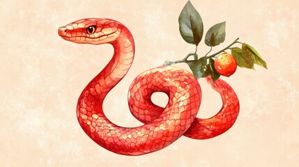 Fototapeta premium Happy Chinese New Year 2025,Year of the snake zodiac sign,Snake illustration and design,Asian elements gold paper cut style,Lunar new year concept,New Year card 2025.