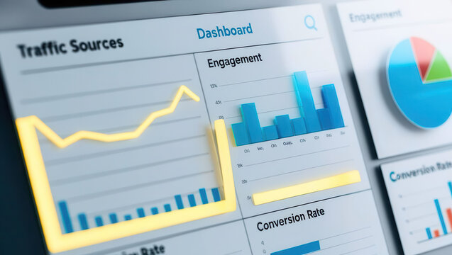 Website performance metrics dashboard for digital marketing insights in the online environment