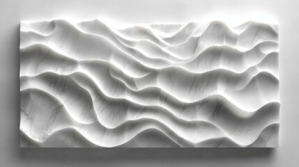 Obraz premium Elegant marble relief capturing the essence of flowing waves in contemporary artistic expression