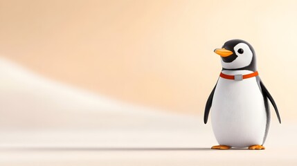 Obraz premium A lone penguin standing proudly against the polar backdrop, National Penguin Day admiration