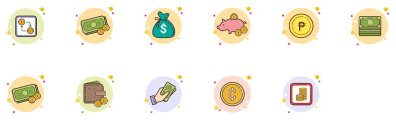 Set of Cash & Currency icons
