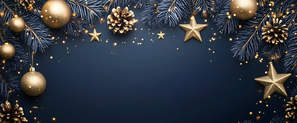 New Year background with golden stars