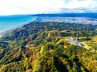 日本平と太平洋（静岡県静岡市）※遠方は焼津港方面