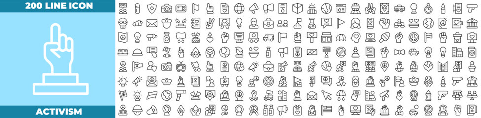 Activism Line Editable Icons set