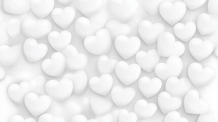 White hearts background a romantic design