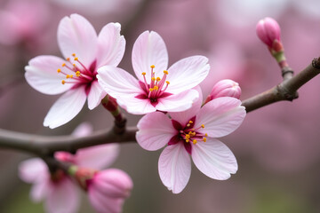 Obraz premium blooms chinese almond tree early spring