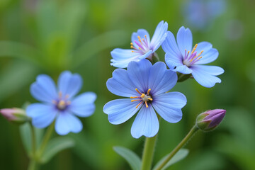 Fototapeta premium blue flowers grow linseed ornamental uses gardens worldwide naturally occurring linum