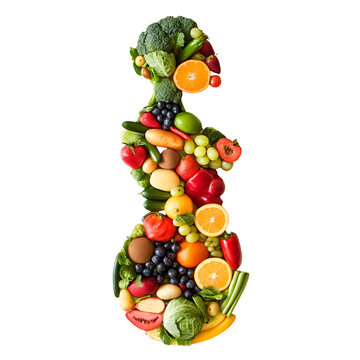 recommend clip art: Healthy Eating Fruit Vegetable Human Shape Silhouette