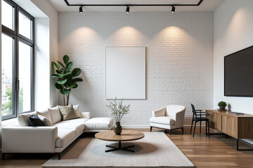 brick walls provide clean white backdrop modern lofts open living spaces urban environments