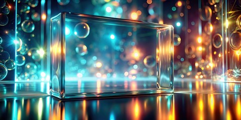 Obraz premium Abstract glass background with glowing effect, abstract, background,glass, glow, wallpaper, rendering, digital, design