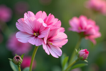 Obraz premium dianthus deltoides blooms vibrantly summer gardens delicate maiden pink flowers nearby