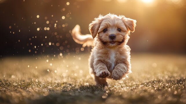 A playful puppy chasing its tail