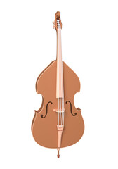 Fototapeta premium 3d contrabass, isolated on white background. Classic stringed musical instrument. Double bass, contrabass clipart. 3d rendering