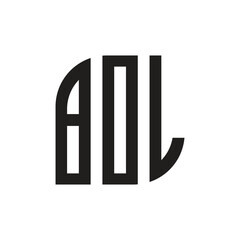 BOL  letter logo design with white background in illustrator, vector logo modern alphabet font