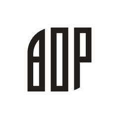 BOP  letter logo design with white background in illustrator, vector logo modern alphabet font