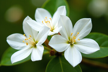 Obraz premium flowers bloom philadelphus coronarius local green