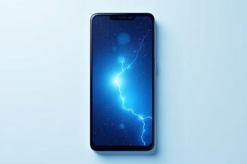 glowing blue light phone wallpaper grainy texture white background modern mobile design