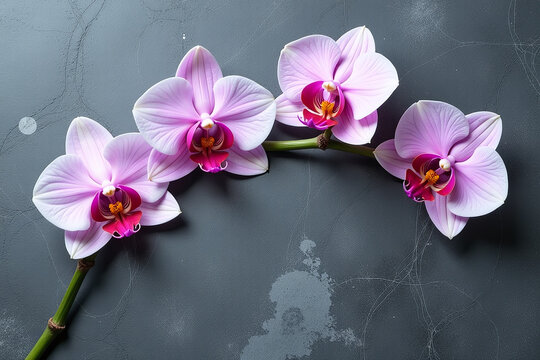 gray stone background features beautiful orchid design suitable text logos promoting sense zen wellness