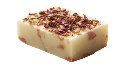 Beautiful Handmade Soap Bar Featuring Delicate Dried Flowers Ideal for Gift Giving and Spa Settings.