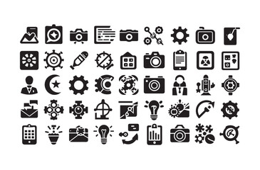 A collection of DevOps glyph icons for software development.