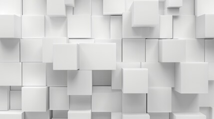Obraz premium White wall composed of many cubes creates a modern and minimal abstract background