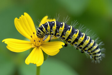 larvae papilio machaon feed dill flowers commonly associated swallowtail butterfly