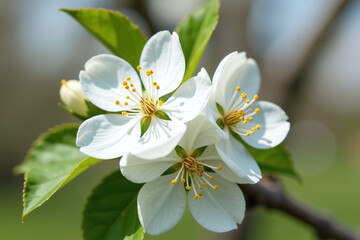 Obraz premium malus baccata produces beautiful blossoms siberian crab apple tree branches