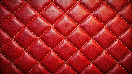 Naklejka premium Red stitched leather background with a luxurious and elegant texture, luxury, elegant, texture, red, stitched