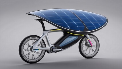 Fototapeta premium Solar-powered futuristic bicycle, blending sustainability and modern design.