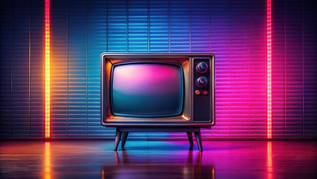 Cinematic vintage TV wallpaper with eighties and nineties style gradient colors, retro, old, TV, vintage