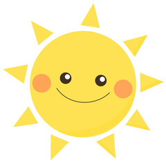 可愛い笑顔の太陽イラスト
