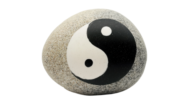 Intricate Black and White Yin Yang Symbol Illustration for Balance and Harmony Concepts in Art and Design Projects.