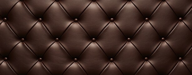 A brown leather couch with a pattern of diamonds