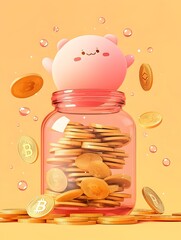 Friendly Coin Characters Guiding Vibrant Financial