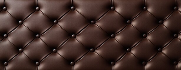 A brown leather couch with a pattern of diamonds