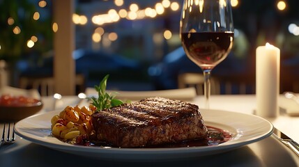 Delicious Beef Steak Served in a Restaurant
