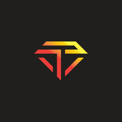 arrow gold gradient diamond simple logo vector