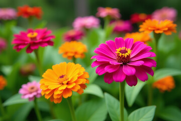 summer gardens bloom zinnias colorful flowers zinnia violacea stock footage
