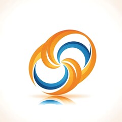 Abstract Orange and Blue Swirl Logo Design 