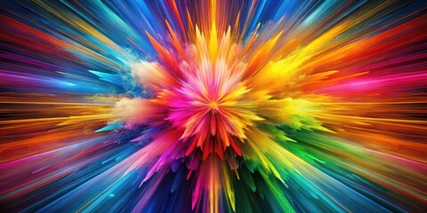 Fototapeta premium Spectacular burst of vibrant colors in motion, colorful, abstract, energetic, dynamic, explosion, vibrant, movement, burst